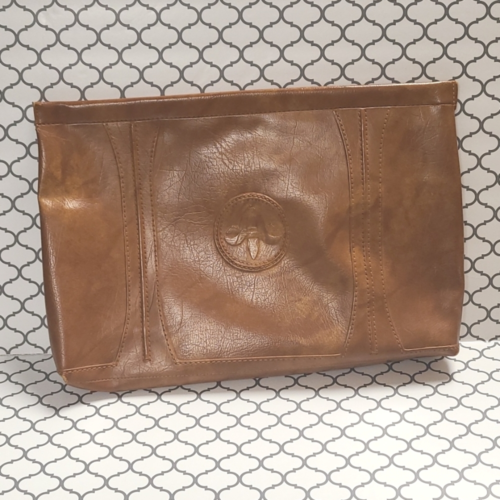 Vintage 1975 American Tourister Luggage Works Leather Attache Case Zipper Bag